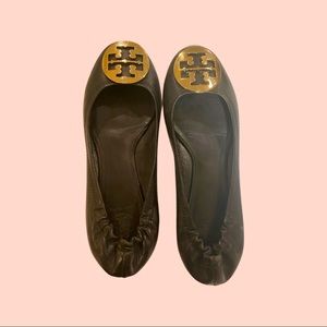 TORY BURCH MINNIE TRAVEL BALLET FLAT, LEATHER